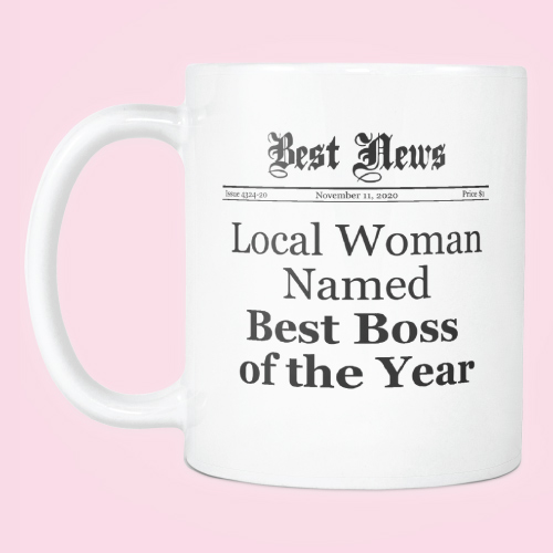 Local Woman Named Best Boss of the Year Mug