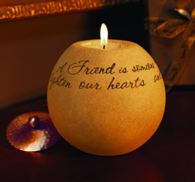 Pavilion Gift Company Comfort Candles 4-1/2-Inch Round Candle Holder, Friend