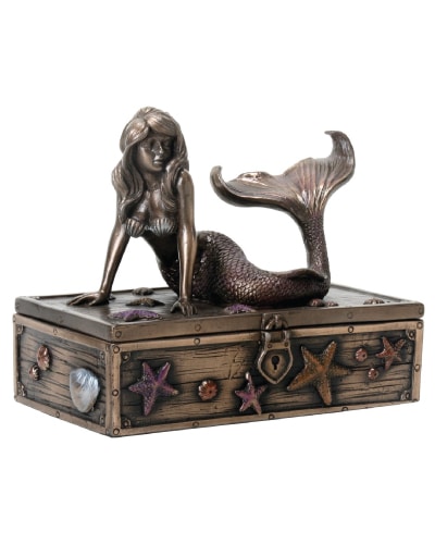 Mermaid on Treasure Chest Knick-Knack Box | Nautical Gifts