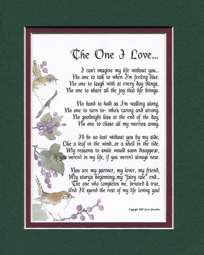 The One I Love Poem (Paper Anniversary Gift for Him)