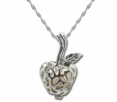 Wish Pearl Apple Pendant Necklace 