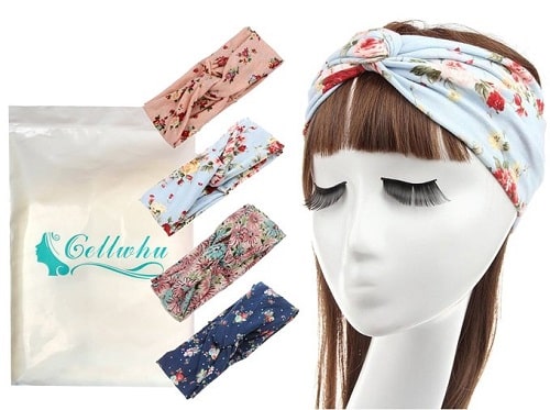 Flower Printed Twisted Hair Band