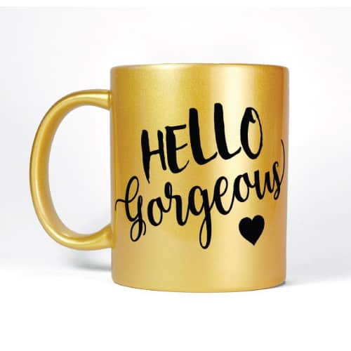 Cute Hello Gorgeous Gold Coffee Mug