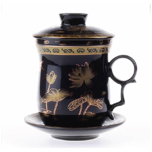 Chinese Lotus Porcelain Tea Mug