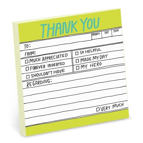Knock Knock Thank You Hand-Lettered Sticky Note