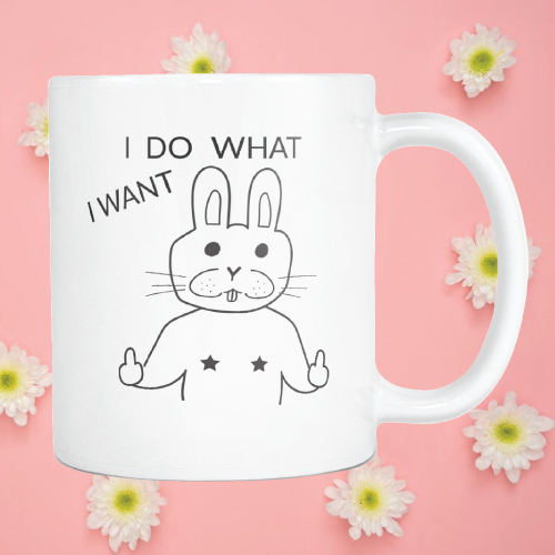 I Do What I Want Funny Bunny Mug