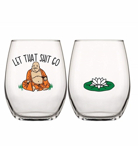 Funny Buddha Wine Glass