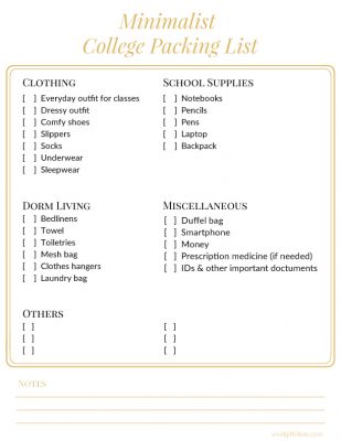 Minimalist College Packing List - Essentials For Girls