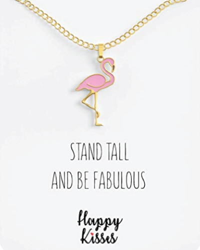 Inspirational pink flamingo necklace