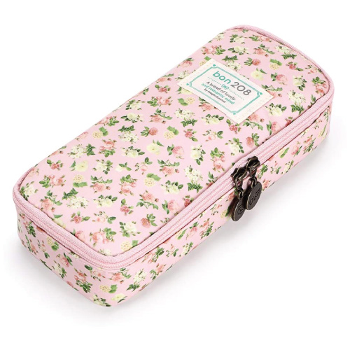 High Capacity Floral Pencil Pouch Stationery Organizer