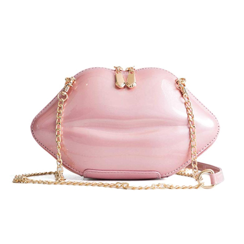 pink lip purse