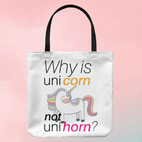 Food for Thought Unicorn Tote Bag