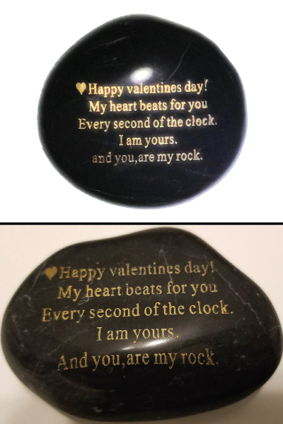 Happy Valentines Day Engraved Rock