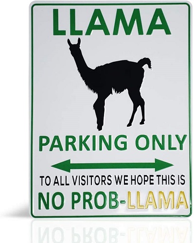 llama Funny Parking Sign
