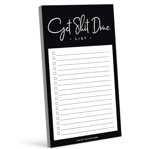 Get Shit Done Funny Tear Off Notepad