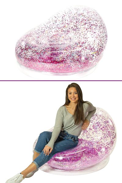 Air Candy Pink Glitter Inflatable Chair