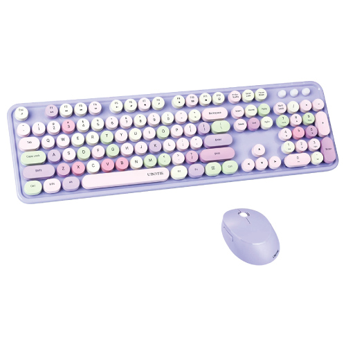 UBOTIE Colorful Computer Wireless Keyboard Mouse Combos
