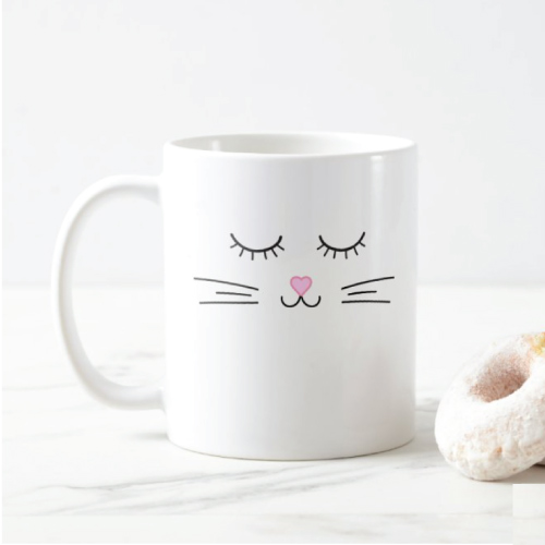 Minimalist Cat Face Mug