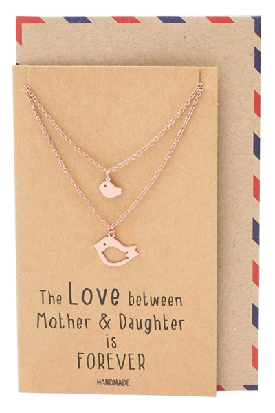 Quan Jewelry Mother Daughter Bird Pendant Necklace