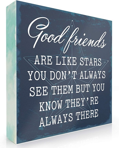Good Friends are Like Stars Box Wall Art Sign