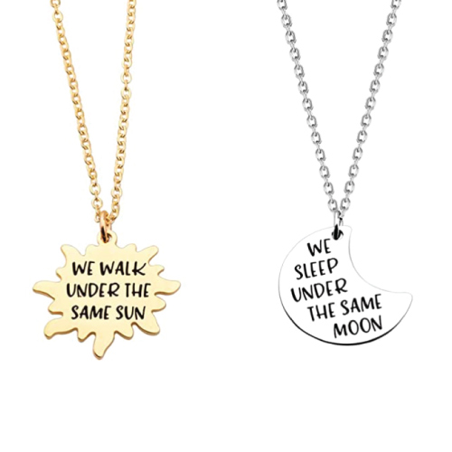 Long Distance Relationship Matching Necklace Set