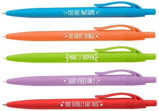 Soft Touch Pens with Motivational Quotes