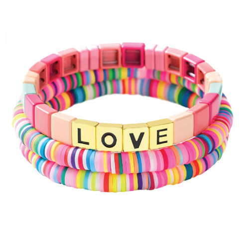 Rainbow Beads Love Bracelets Sets
