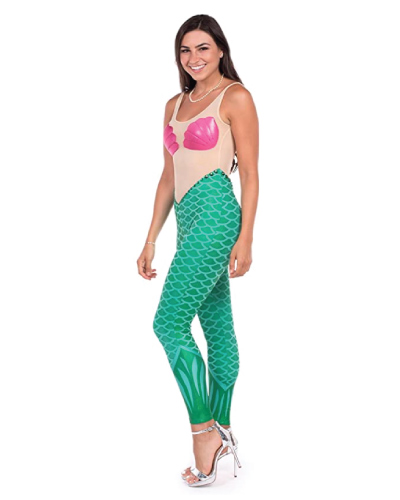 Women's Pink Mermaid Costume Bodysuit