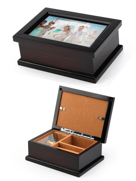 Sophisticated Modern Photo Frame Musical Jewelry Box by Music Box Attic