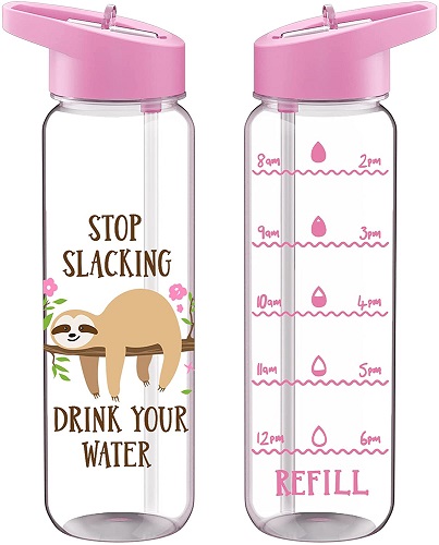 Motivational Sports Water Bottle with Time Marker