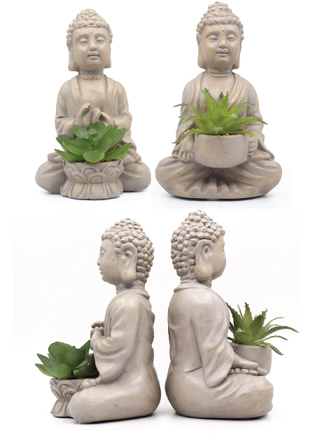 Buddha Succulents Handmade Cement Pot