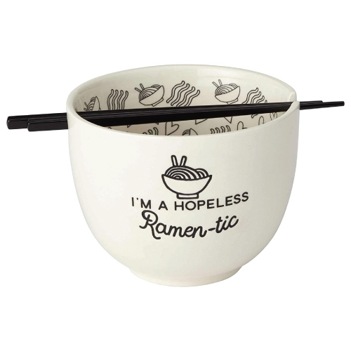 Hopeless Ramen-Tic Soup Bowl and Chopsticks Set