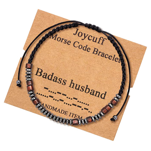 Badass Husband Morse Code Bracelet