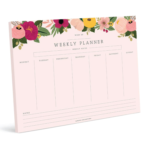 Bliss Collections Undated Tear Off Weekly PlannerÂ 