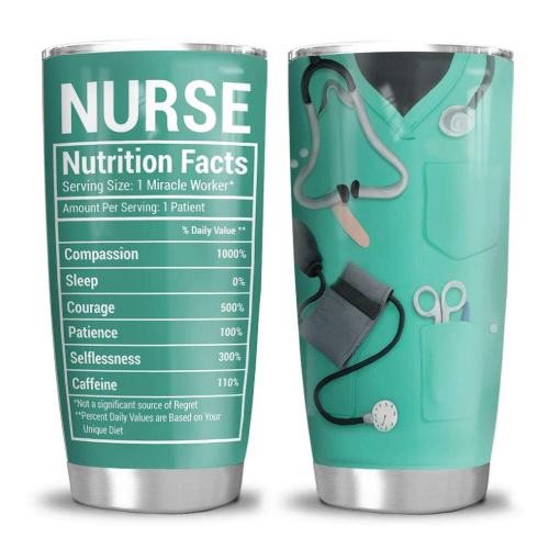 Nurse Nutrition Facts Tumbler Cup with Lid